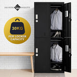 Four-Door Office Gym Shed Storage Locker - Low Angle