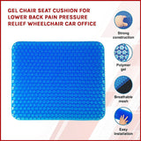 Gel Chair Seat Cushion For Lower Back Pain Pressure Relief Wheelchair Car Office - Side View
