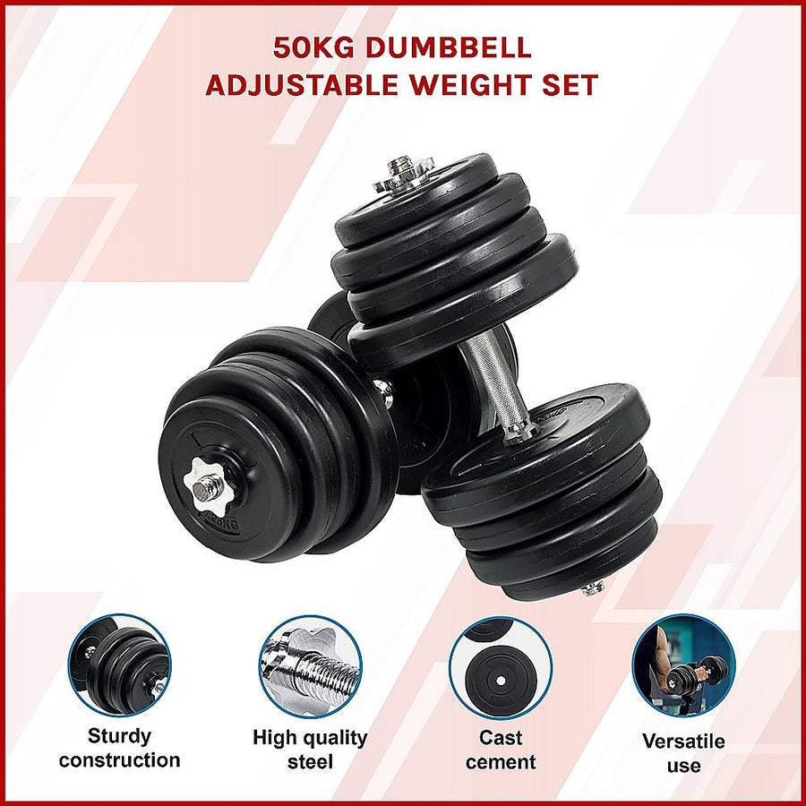 50KG Dumbbell Adjustable Weight Set, image 3