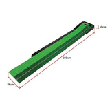 Indoor Practice Putting Green 2.5m Mat Inclined Ball Return Fake Grass 2 Holes - Rear View