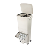 42L Rubbish Bin Waste Trash Can Pedal Recycling Kitchen Wheel 2 Compartment - 45-Degree Angle