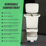 42L Rubbish Bin Waste Trash Can Pedal Recycling Kitchen Wheel 2 Compartment - Extra Image