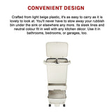 42L Rubbish Bin Waste Trash Can Pedal Recycling Kitchen Wheel 2 Compartment - Extra Image