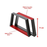 Trapezium-Shaped Table Bench Desk Legs Retro Industrial Design Fully Welded - Black - Close-Up Angle