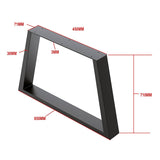 Trapezium-Shaped Table Bench Desk Legs Retro Industrial Design Fully Welded - Black - Rear View