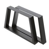 Trapezium-Shaped Table Bench Desk Legs Retro Industrial Design Fully Welded - Black