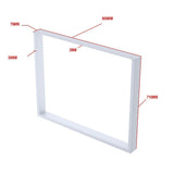 Rectangular-Shaped Table Bench Desk Legs Retro Industrial Design Fully Welded - White - Rear View