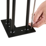 Set of 4 Industrial 3-Rod Retro Hairpin Table Legs 12mm Steel Bench Desk - 11cm Black - 45-Degree Angle