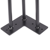 Set of 4 Industrial 3-Rod Retro Hairpin Table Legs 12mm Steel Bench Desk - 11cm Black - Close-Up Angle