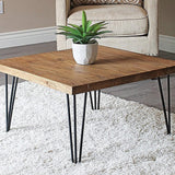 Set of 4 Industrial 3-Rod Retro Hairpin Table Legs 12mm Steel Bench Desk - 41cm Black - Front View