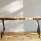 Set of 4 Industrial 3-Rod Retro Hairpin Table Legs 12mm Steel Bench Desk - 71cm Black - Front View