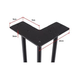 Set of 4 Industrial 3-Rod Retro Hairpin Table Legs 12mm Steel Bench Desk - 71cm Black - 45-Degree Angle