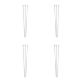 Set of 4 Industrial 3-Rod Retro Hairpin Table Legs 12mm Steel Bench Desk - 71cm White - Top-Down View