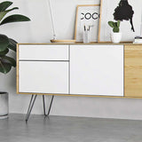 Set of 4 Industrial Retro Hairpin Table Legs 12mm Steel Bench Desk - 11cm Black - Front View