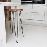 Set of 4 Industrial Retro Hairpin Table Legs 12mm Steel Bench Desk - 71cm Black - Front View
