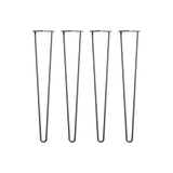 Set of 4 Industrial Retro Hairpin Table Legs 12mm Steel Bench Desk - 71cm Black