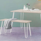 Set of 4 Industrial Retro Hairpin Table Legs 12mm Steel Bench Desk - 41cm White - Front View
