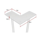 Set of 4 Industrial Retro Hairpin Table Legs 12mm Steel Bench Desk - 71cm White - 45-Degree Angle
