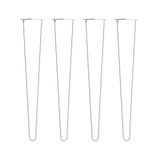 Set of 4 Industrial Retro Hairpin Table Legs 12mm Steel Bench Desk - 71cm White