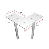 Set of 4 Chrome Retro Hairpin Table Legs 12mm Steel Bench Desk - 41cm - Rear View