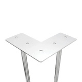 Set of 4 Chrome Retro Hairpin Table Legs 12mm Steel Bench Desk - 41cm - 45-Degree Angle