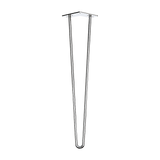 Set of 4 Chrome Retro Hairpin Table Legs 12mm Steel Bench Desk - 71cm