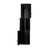 Black Two-Door L-shaped Office Gym Shed Storage Lockers - Rear View