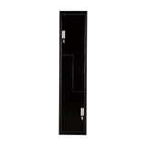 Black Two-Door L-shaped Office Gym Shed Storage Lockers - Top-Down View