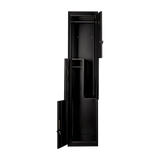 Black Two-Door L-shaped Office Gym Shed Storage Lockers - Rear View