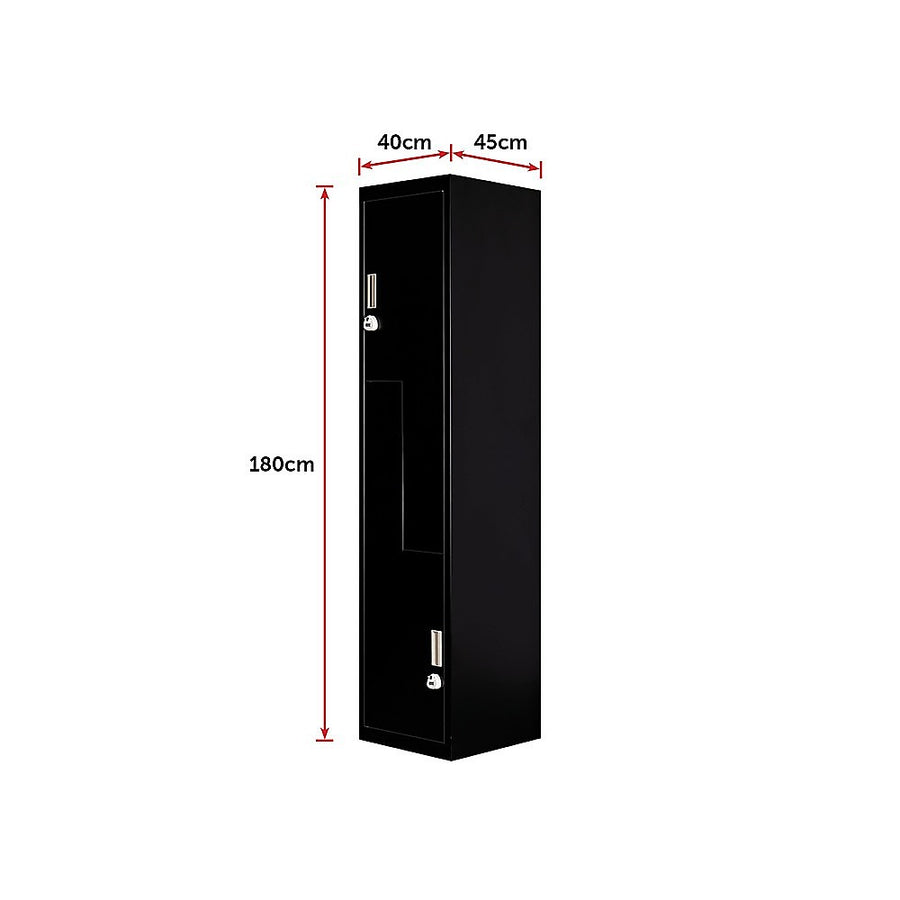 Black Two-Door L-shaped Office Gym Shed Storage Lockers, image 10