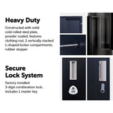 Black Two-Door L-shaped Office Gym Shed Storage Lockers - 45-Degree Angle