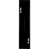 Black Two-Door L-shaped Office Gym Shed Storage Lockers - Close-Up Angle