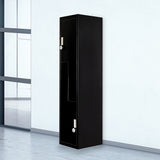 Black Two-Door L-shaped Office Gym Shed Storage Lockers - Front View