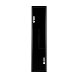Black Two-Door L-shaped Office Gym Shed Storage Lockers - Top-Down View