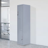 Grey Two-Door L-shaped Office Gym Shed Storage Lockers - Front View