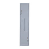 Grey Two-Door L-shaped Office Gym Shed Storage Lockers - 45-Degree Angle