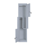 Grey Two-Door L-shaped Office Gym Shed Storage Lockers