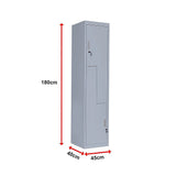 Grey Two-Door L-shaped Office Gym Shed Storage Lockers