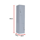 Grey Two-Door L-shaped Office Gym Shed Storage Lockers - Extra Image