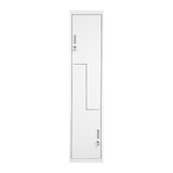 Grey Two-Door L-shaped Office Gym Shed Storage Lockers - Top-Down View