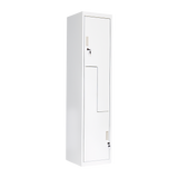 Grey Two-Door L-shaped Office Gym Shed Storage Lockers - 45-Degree Angle