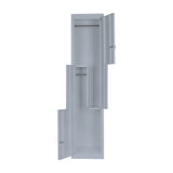 Grey Two-Door L-shaped Office Gym Shed Storage Lockers