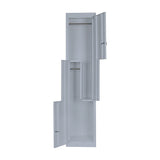 Grey Two-Door L-shaped Office Gym Shed Storage Lockers - Close-Up Angle