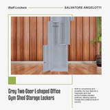 Grey Two-Door L-shaped Office Gym Shed Storage Lockers - Extra Image