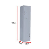Grey Two-Door L-shaped Office Gym Shed Storage Lockers - Extra Image