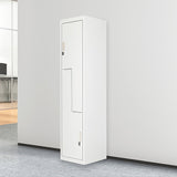 Grey Two-Door L-shaped Office Gym Shed Storage Lockers - Front View