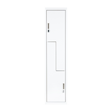 Grey Two-Door L-shaped Office Gym Shed Storage Lockers - Top-Down View