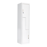 Grey Two-Door L-shaped Office Gym Shed Storage Lockers - 45-Degree Angle