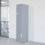 Grey Two-Door L-shaped Office Gym Shed Storage Lockers - Front View