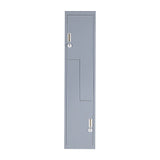 Grey Two-Door L-shaped Office Gym Shed Storage Lockers - Top-Down View